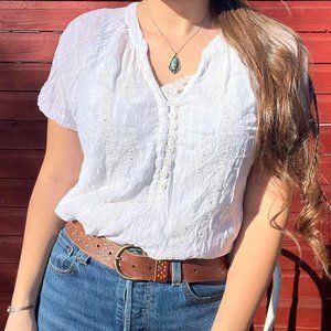 Flowy white top